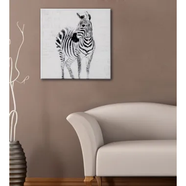OBRAZ NA PŁÓTNIE ZEBRA - B 80X80 cm